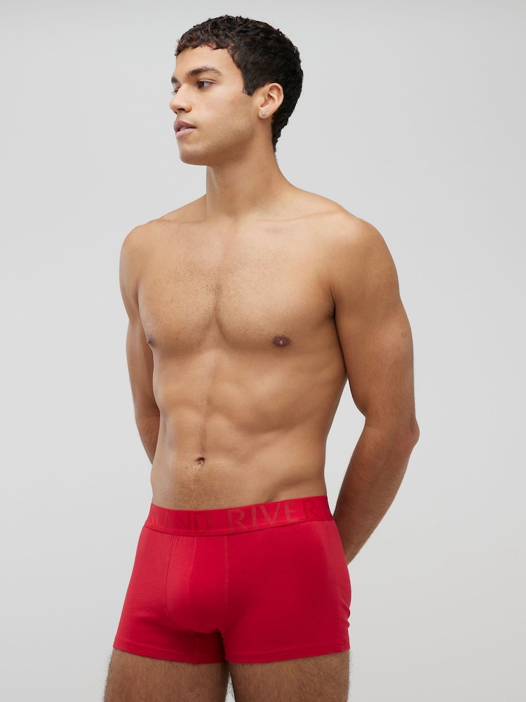 River Island Red Pop Mix Trunks 5 Pack - Image 2 of 3