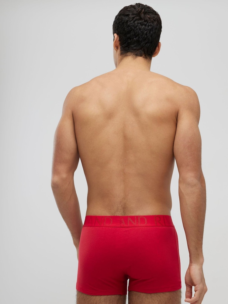 River Island Red Pop Mix Trunks 5 Pack - Image 3 of 3