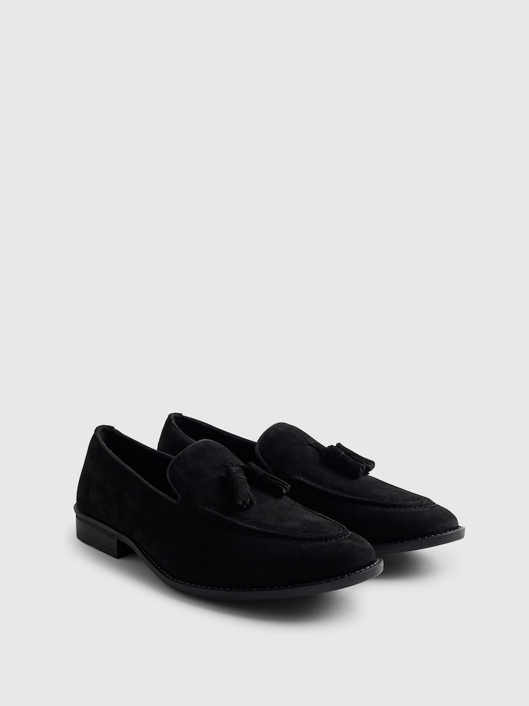 River Island Black Suede Tassel Loafers - Image 1 of 3