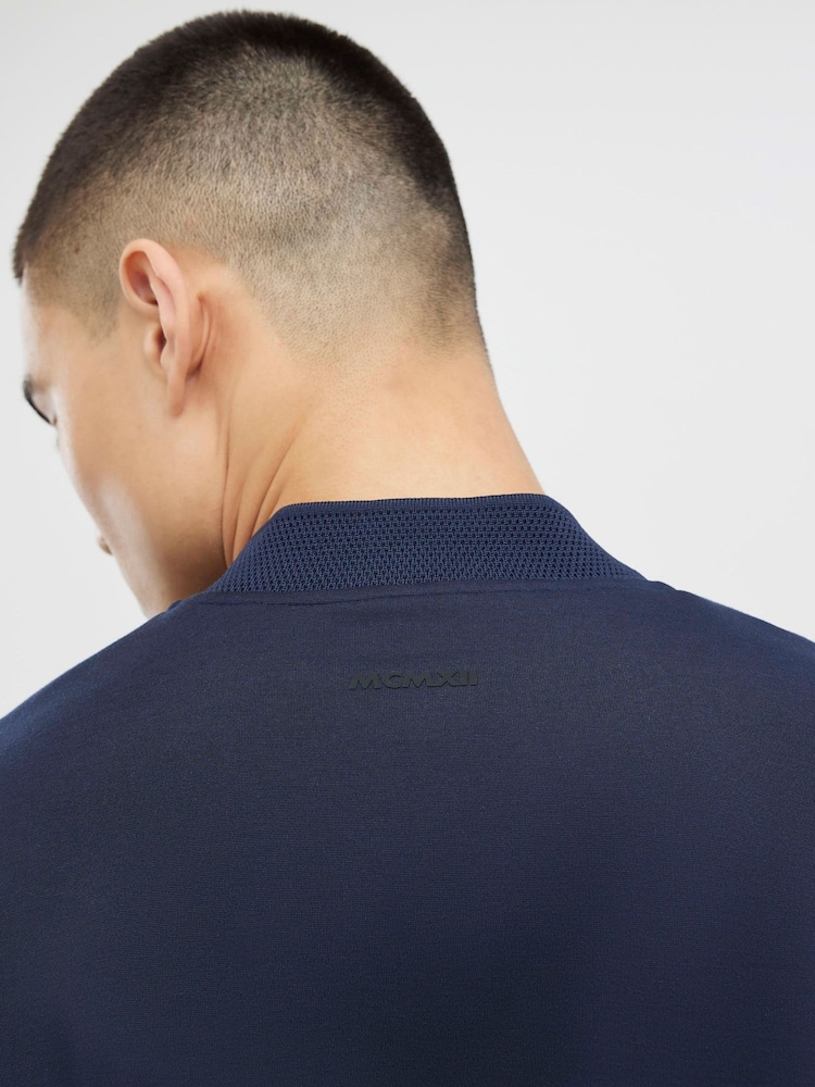 River Island Blue Neoprene Bomber Jacket - Image 2 of 4