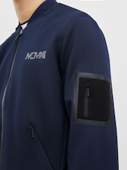 River Island Blue Neoprene Bomber Jacket - Image 3 of 4