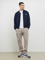 River Island Blue Neoprene Bomber Jacket - Image 4 of 4