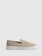 River Island Natural Suede Cupsole Loafers - Image 1 of 5