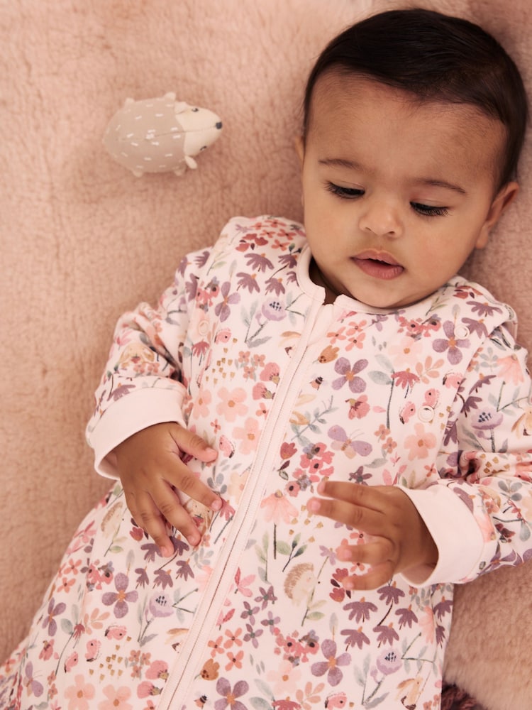 Pink Floral 2.5 Tog Removable Sleeve Baby Sleep Bag - Image 2 of 4