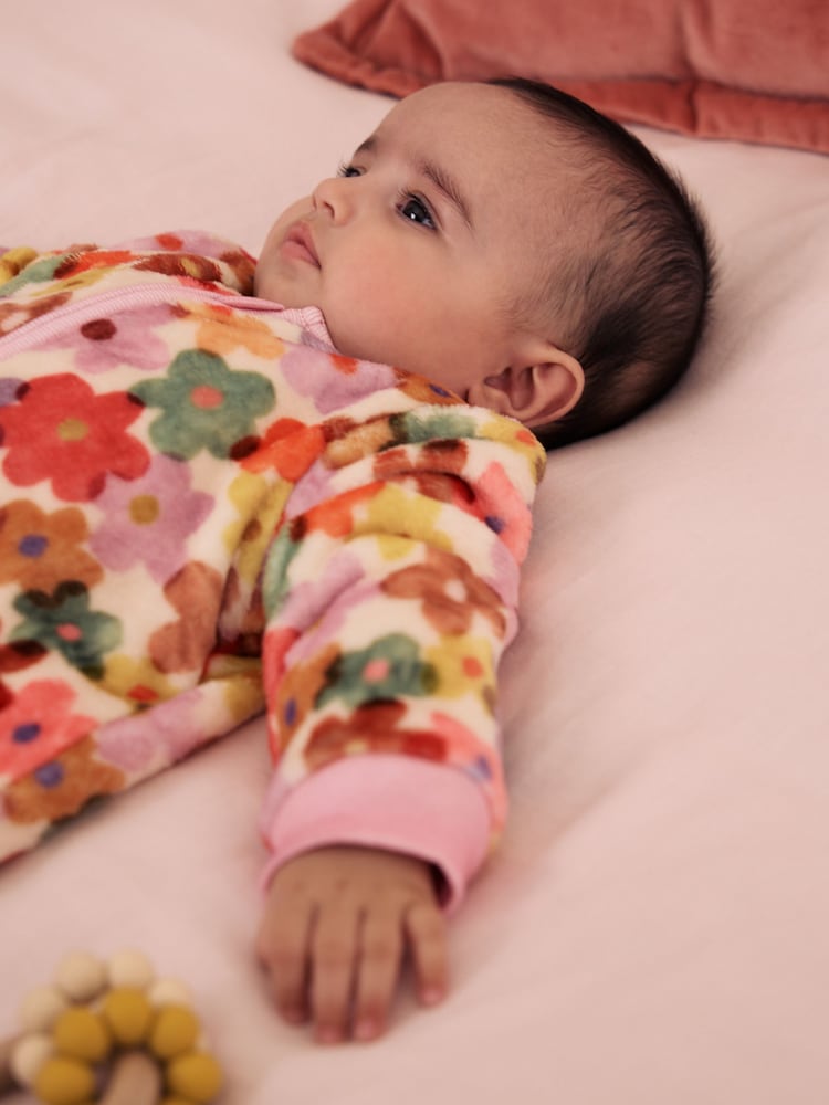 Multi Floral 2.5 Tog Fleece Baby Sleep Bag - Image 2 of 6 Multi Floral 2.5 Tog Fleece Baby Sleep Bag - Image 2 of 6