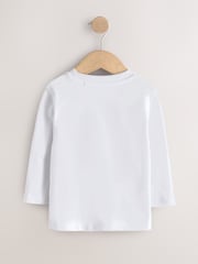 White Long Sleeve Plain T-Shirts 2 Pack (3mths-7yrs) - Image 4 of 6