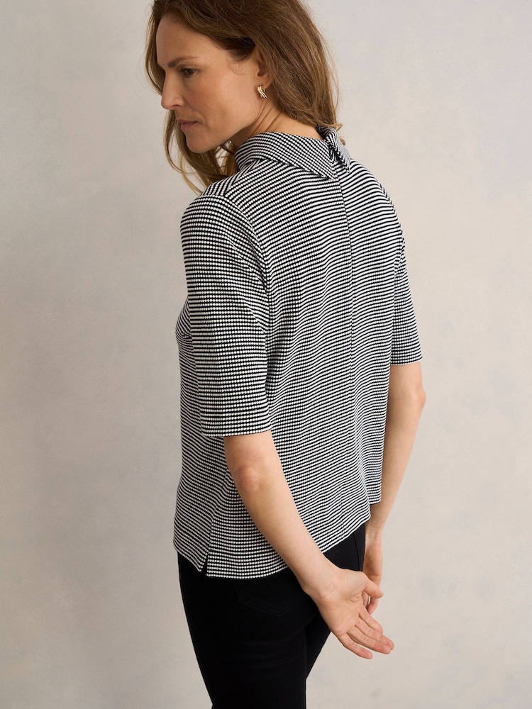 Hobbs Blue Tali Textured Top - Image 2 of 4 Hobbs Blue Tali Textured Top - Image 2 of 4