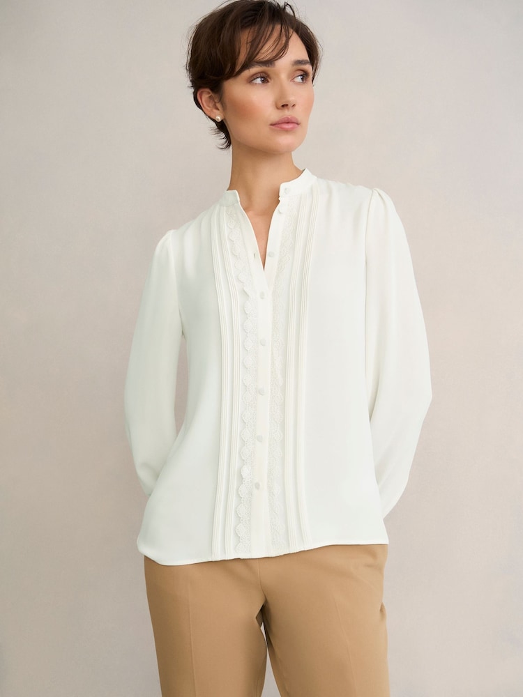 Hobbs White Dominica Blouse - Image 1 of 4 Hobbs White Dominica Blouse - Image 1 of 4