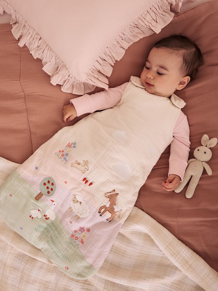Pastel Farm 2.5 Tog Baby Sleep Bag - Image 1 of 5 Pastel Farm 2.5 Tog Baby Sleep Bag - Image 1 of 5