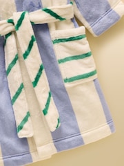Joules Boys' Snug Blue Stripe Dressing Gown - Image 3 of 4