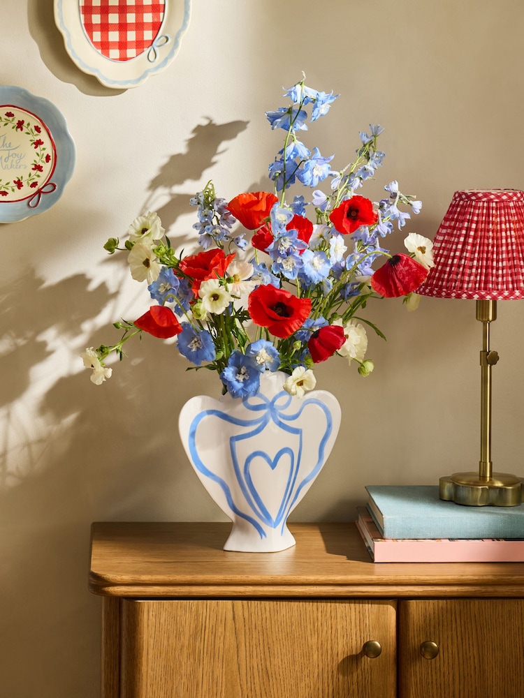 Cath Kidston Blue Silhouette Vase - Image 1 of 5 Cath Kidston Blue Silhouette Vase - Image 1 of 5