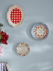 Cath Kidston Set of 3 Red/Blue Hanging Wall Plates - Image 2 of 5