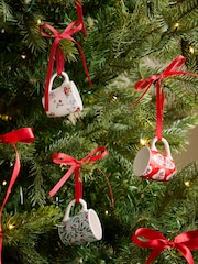 Cath Kidston Set of 3 Red/Green Mug Decorations - Image 1 of 5