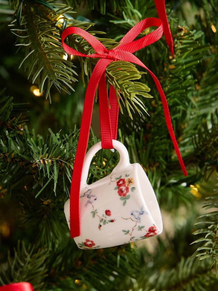 Cath Kidston Set of 3 Red/Green Mug Decorations - Image 2 of 5