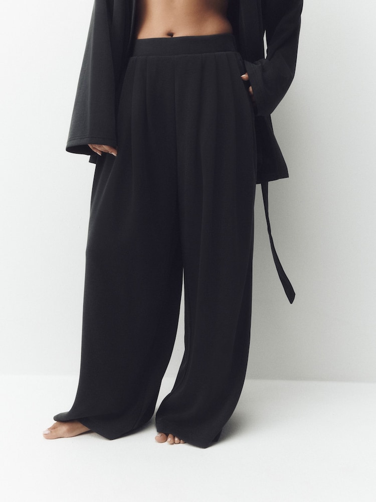 Black Studio Wide Leg Jogger Trousers - Image 1 of 4