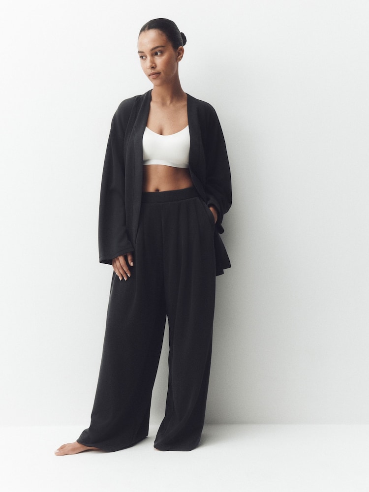 Black Studio Wide Leg Jogger Trousers - Image 2 of 4