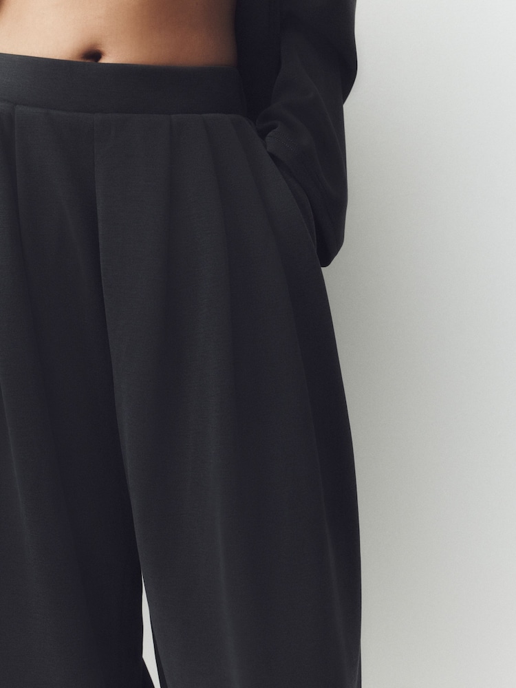 Black Studio Wide Leg Jogger Trousers - Image 4 of 4