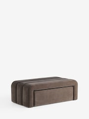 Opulent Chenille Mink Brown Stella Storage Drawer Coffee Table - Image 5 of 8