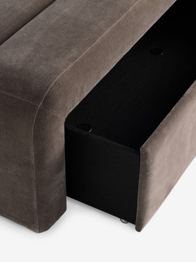 Opulent Chenille Mink Brown Stella Storage Drawer Coffee Table - Image 8 of 8 Opulent Chenille Mink Brown Stella Storage Drawer Coffee Table - Image 8 of 8