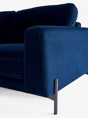 Soft Velvet Navy Blue Landon 3 Seater Sofa - Image 10 of 11