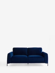 Soft Velvet Navy Blue Landon 3 Seater Sofa - Image 6 of 11