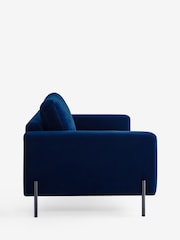 Soft Velvet Navy Blue Landon 3 Seater Sofa - Image 7 of 11