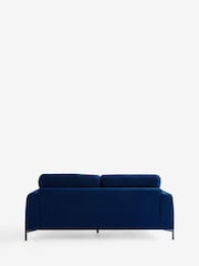 Soft Velvet Navy Blue Landon 3 Seater Sofa - Image 8 of 11