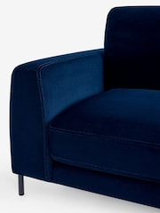 Soft Velvet Navy Blue Landon 3 Seater Sofa - Image 9 of 11