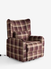 Cosy Check Plum Purple Pendry Recliner Chair - Image 10 of 13