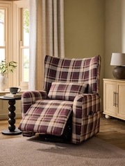Cosy Check Plum Purple Pendry Recliner Chair - Image 2 of 13