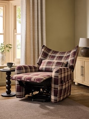 Cosy Check Plum Purple Pendry Recliner Chair - Image 5 of 13