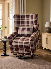 Cosy Check Plum Purple Pendry Recliner Chair - Image 6 of 13