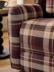 Cosy Check Plum Purple Pendry Recliner Chair - Image 7 of 13