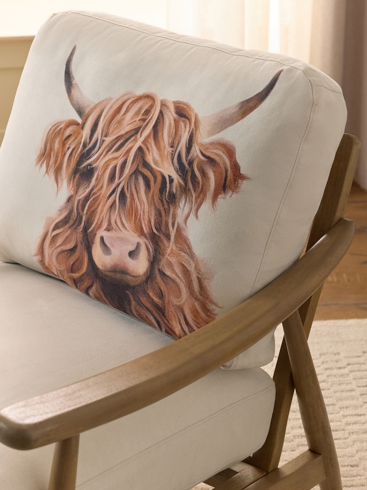 Tailored Linen Look Hamish Print Natural Hampton Wooden Accent Chair - Image 2 of 9 Tailored Linen Look Hamish Print Natural Hampton Wooden Accent Chair - Image 2 of 9