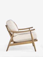 Tailored Linen Look Hamish Print Natural Hampton Wooden Accent Chair - Image 8 of 9