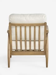 Tailored Linen Look Hamish Print Natural Hampton Wooden Accent Chair - Image 9 of 9