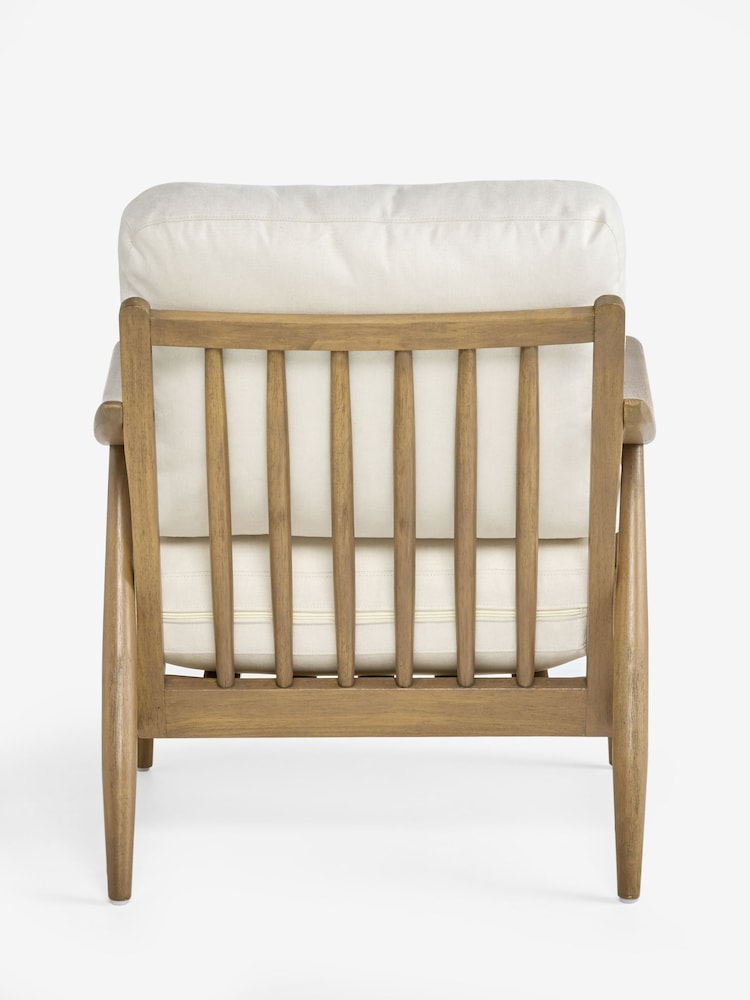 Tailored Linen Look Hamish Print Natural Hampton Wooden Accent Chair - Image 9 of 9 Tailored Linen Look Hamish Print Natural Hampton Wooden Accent Chair - Image 9 of 9