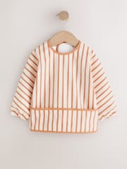 Rust stripe Weaning And Feeding Sleeved Bib - Image 3 of 8