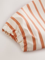Rust stripe Weaning And Feeding Sleeved Bib - Image 8 of 8