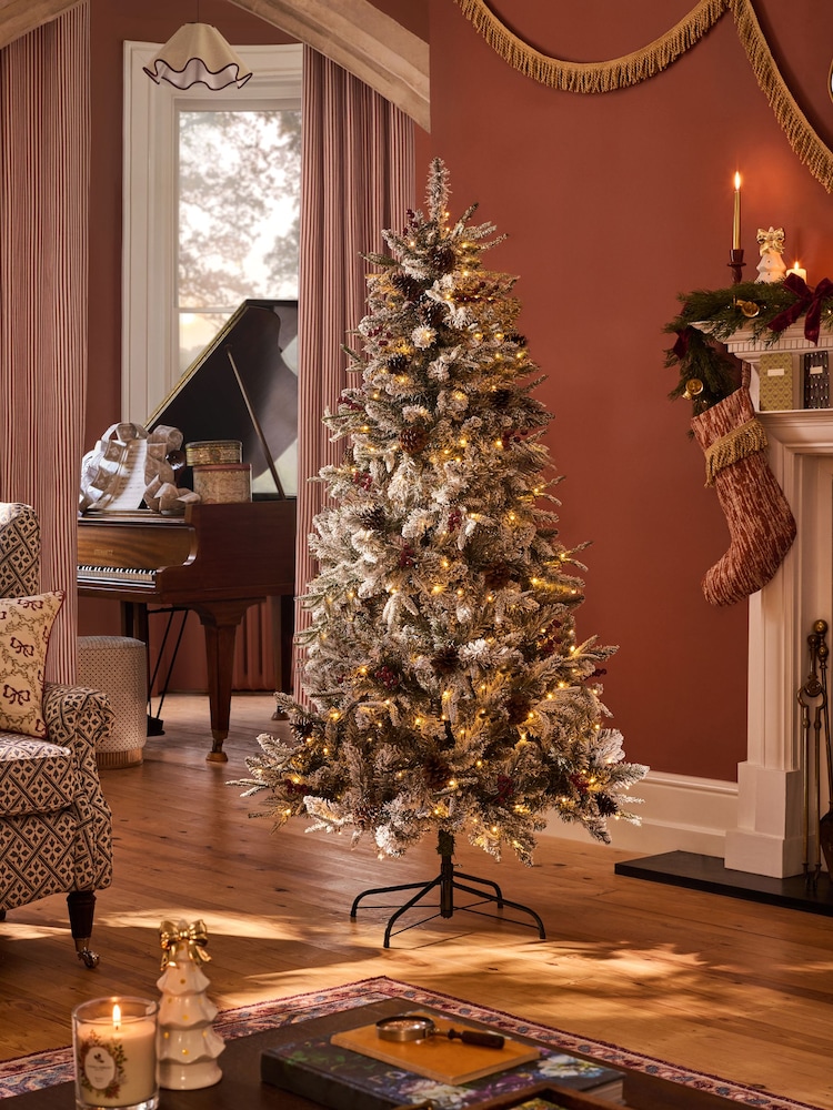 Laura Ashley Green 6ft Pre Lit Frosted Christmas Tree - Image 2 of 6 Laura Ashley Green 6ft Pre Lit Frosted Christmas Tree - Image 2 of 6