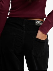 Superdry Black Mid Baggy Mini Cord Trousers - Image 3 of 7