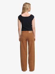 Superdry Tan Brown Mid Baggy Mini Cord Trousers - Image 2 of 8
