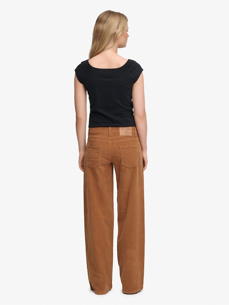 Superdry Tan Brown Mid Baggy Mini Cord Trousers - Image 2 of 8