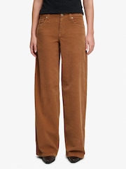 Superdry Tan Brown Mid Baggy Mini Cord Trousers - Image 4 of 8