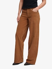 Superdry Tan Brown Mid Baggy Mini Cord Trousers - Image 6 of 8