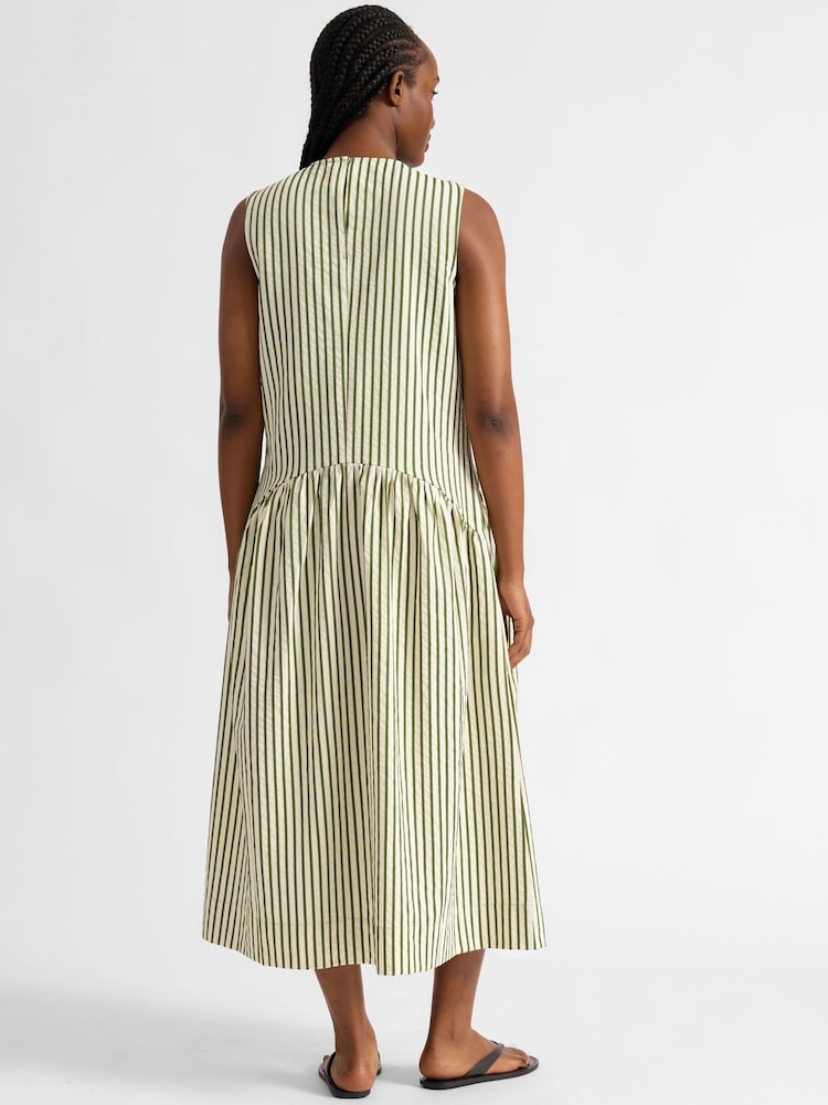 Albaray Green Iconic Stripe Sleeveless Dress - Image 2 of 5 Albaray Green Iconic Stripe Sleeveless Dress - Image 2 of 5