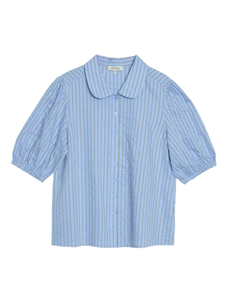 Blue Stripe Short Sleeve Shirt - Image 4 of 4