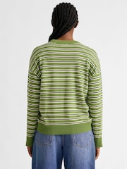 Albaray Grüner Streifen-Baumwollpullover - Bild 2 von 4