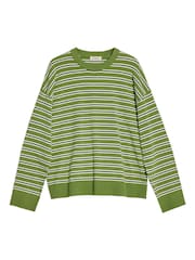 Albaray Grüner Streifen-Baumwollpullover - Bild 4 von 4