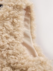 Neutral Curly Faux Fur Gilet (3-16yrs) - Image 8 of 9